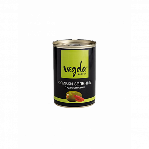 Оливки "Vegda" зеленые с креветками ж/б 300 мл