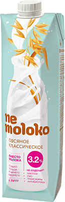 Напиток Nemoloko овсяный классический 3,2% 1л