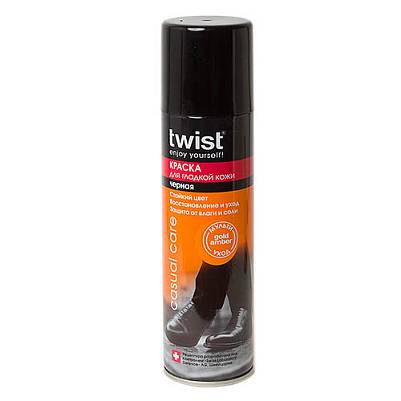 Краска Twist для гладкой кожи черная аэрозоль 250млx12