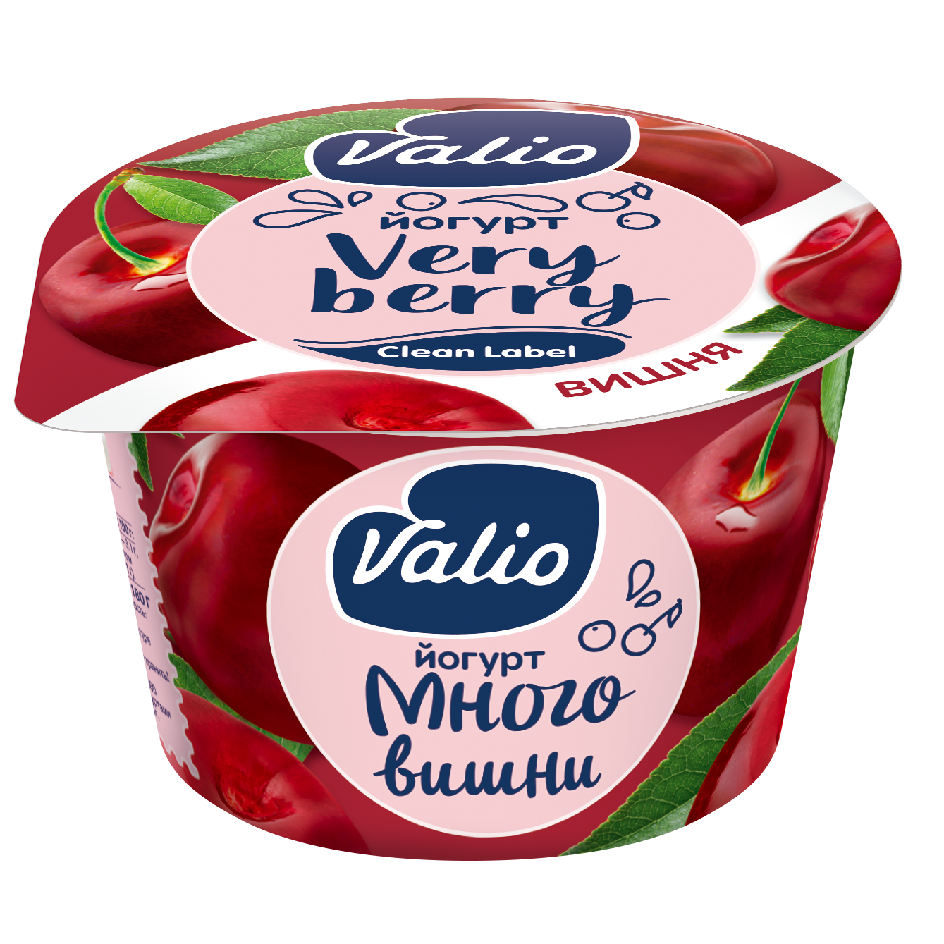 Йогурт Виола Very Berry с вишней 15% цельных ягод ж.2,6% 180гр БЕЗ ЗМЖ