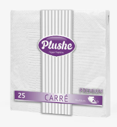 Салфетки бумажные "Plush Premium carre" 2слоя 33*33см 25шт