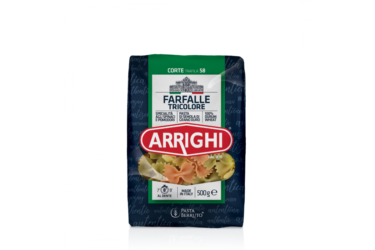 Купить Макароны ARRIGHI Farfalle Tricolor (Бабочки) 500гр в Сочи с  доставкой от интернет-магазина Золотая Нива