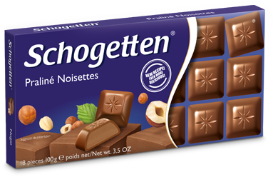 Шоколад Schogetten "Praline Noisettes" молочный с начинкой из нуги 100гр