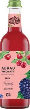 Напиток "Абрау-Дюрсо" Винонад безалкогольный сильногазированный со вкусом Черешни и Винограда ст/б 0,375л