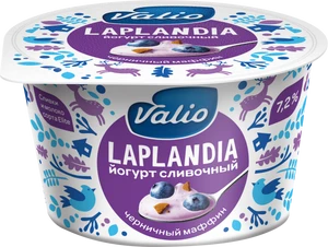 Йогурт Виола Laplandia сливочный с наполнителем черничный маффин 7,2% 180гр БЕЗ ЗМЖ