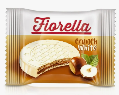 Вафли "Fiorella" "Crunch white" в белом шоколаде с ореховым кремом 20гр