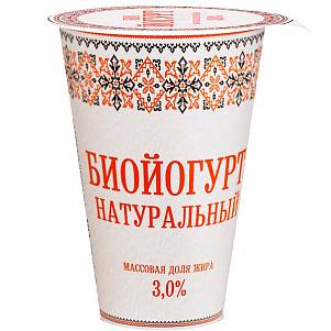 Йогурт "Славянские кружева" десертный натуральный 3,2% пл.стакан 125мл БЕЗ ЗМЖ