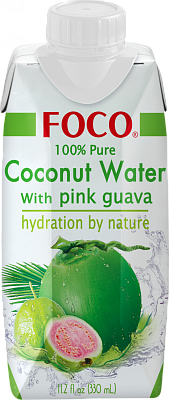 Кокосовая вода FOCO с розовой гуавой 330 мл