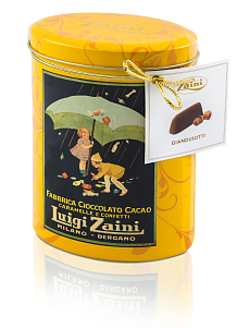 Шоколадные конфеты "Zaini" с цельным лесным орехом "Gianduiotti" ж/б 186гр