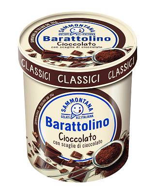Десерт замороженный Sammontana Итальянское мороженое Чиоколато Бараттолино (шоколадное с кусочками шоколада) 500гр