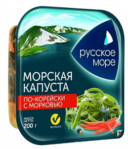 Капуста морская "Русское море" по-корейски с морковью пл/уп 200гр