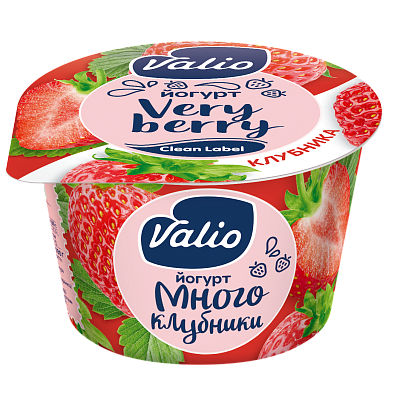 Йогурт Виола Very Berry с клубникой 17% цельных ягод 2,6% 180гр