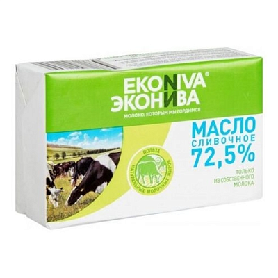 Масло сливочное "ЭкоНива" 72,5% фольга 180гр БЕЗ ЗМЖ
