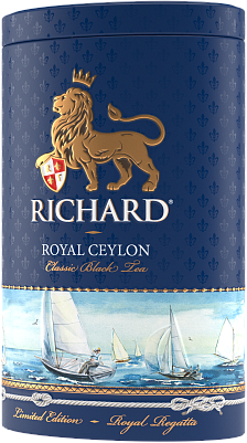 Чай RICHARD ROYAL CEYLON Черный крупнолистовой цейлонский ж/б 80г (Ричард)