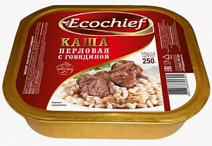 Каша Ecochief перловая с говядиной  ламистер 250гр