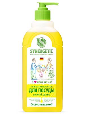 Средство Synergetic для мытья посуды, овощей и фруктов антибактериальное с ароматом лимона 500мл