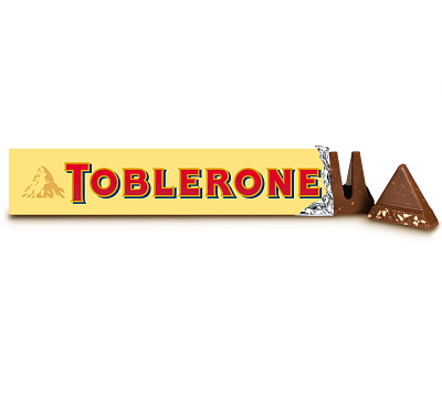 Шоколад швейцарский "Toblerone" молочный с медово-миндальной нугой, 100гр