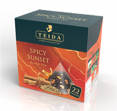 Чай TEIDA Spicy Sunset Черный пирамидка, (2гр*22пак)