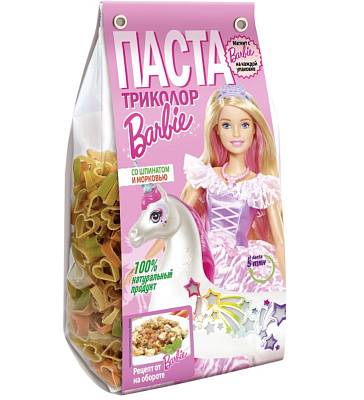 Макароны Barbie триколор со шпинатом и морковью 300г