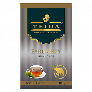 Чай TEIDA Earl Grey Черный с ароматом бергамота , лист 100гр