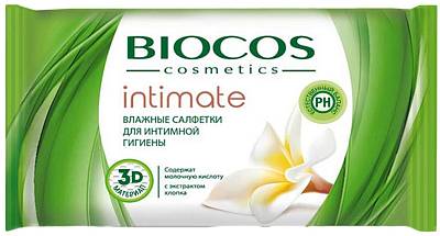 Влажные салфетки BioCos для интимной гигиены 15шт