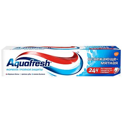 Зубная паста Аквафреш освежающе-мятная тройная защита 100мл