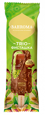 Мороженое BAHROMA Трио Фисташка-шоколад эскимо сливочное 65гр