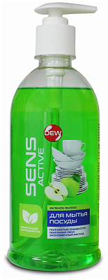 Средство для мытья посуды "DEW Sens Active" Зеленое яблоко, 500мл
