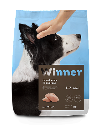 Корм Winner сухой корм для взрослых собак средних пород из курицы 1кг