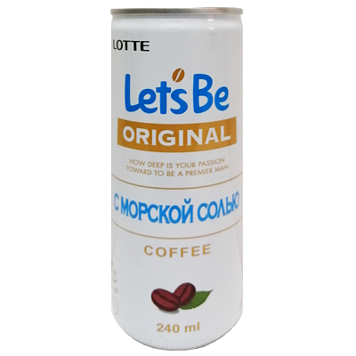 Кофейный напиток Lotte Let's Be Latte с морской солью б/г ж/б 0,24л