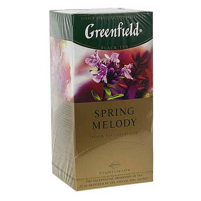 Чай Greenfield Spring Melody Черный с ароматом фруктов и душистых трав 25 пак х 1.5 г (Гринфилд)