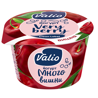 Йогурт Виола Very Berry с вишней 15% цельных ягод ж.2,6% 180гр БЕЗ ЗМЖ
