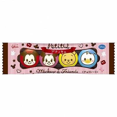 Конфеты шоколадные Disney Glico Petito Микки и друзья в упаковке 4шт 30гр