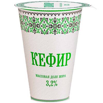 Кефир "Славянские кружева" 3,2% пл.стакан 175мл БЕЗ ЗМЖ