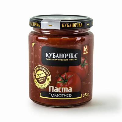 Томатная паста Кубаночка 25% ст/б 280гр