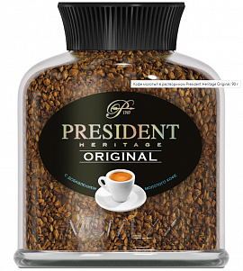 Кофе President Heritage Original растворимый с/б 90гр