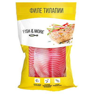 Тилапия "Fish & More" филе б/к с/м в/у, 0,5кг