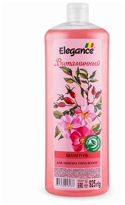 Шампунь Elegance "Витаминный" с экстрактом шиповника для любого типа волос, 925мл/ Беларусь