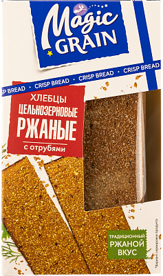 Хлебцы Magic Grain цельнозерновые ржаные с отрубями 160гр