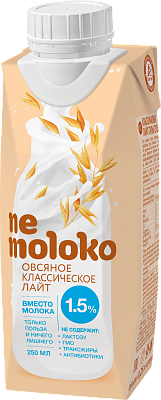 Напиток Nemoloko овсяный классический лайт 1,5% 250г