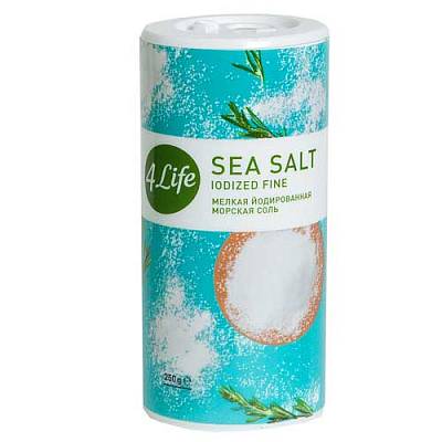 Соль 4Life морская йодированная мелкая в тубе 250г