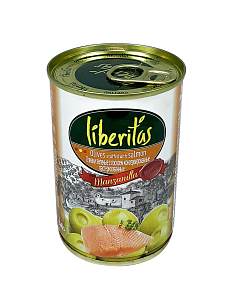 Оливки Liberitas зелёные с лососем ж/б,300мл