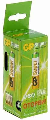 Батарейки "GP Super" Alkaline ААА/LR3 (4шт)