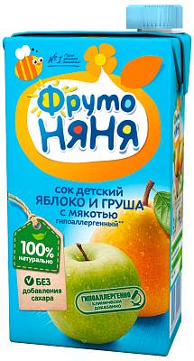 Сок Фруто Няня яблоко груша с мяк. с 3 лет без сахара 0,5л