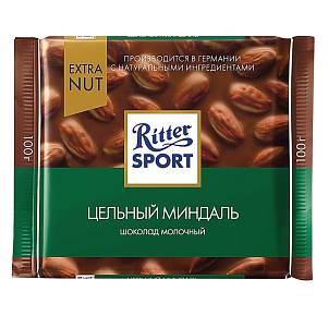 Шоколад Риттер Спорт Extra Nut молочный с цельным миндалем 100гр