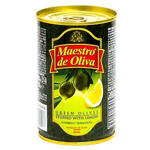Оливки Maestro de Oliva зеленые с лимоном с/к ж/б 300г