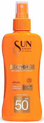 Спрей для защиты от солнца "SUN Expert by Krassa" SF50 водостойкий 180мл