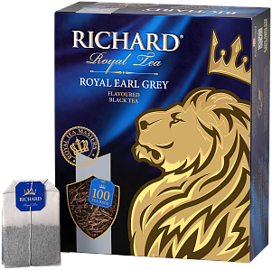 Чай RICHARD ROYAL EARL GREY Черный с бергамотом 100пак(Ричард)