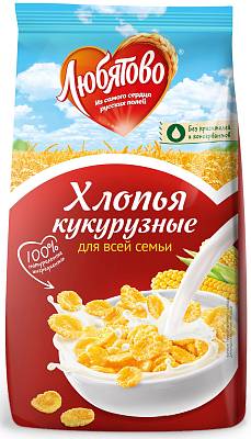 Готовый завтрак Любятово кукурузные хлопья м/у 300г