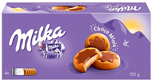 Печенье Milka Choco Mini Stars с молочной начинкой частично покрытое молочным шоколадом 150гр